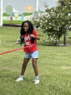 Young girl exercising